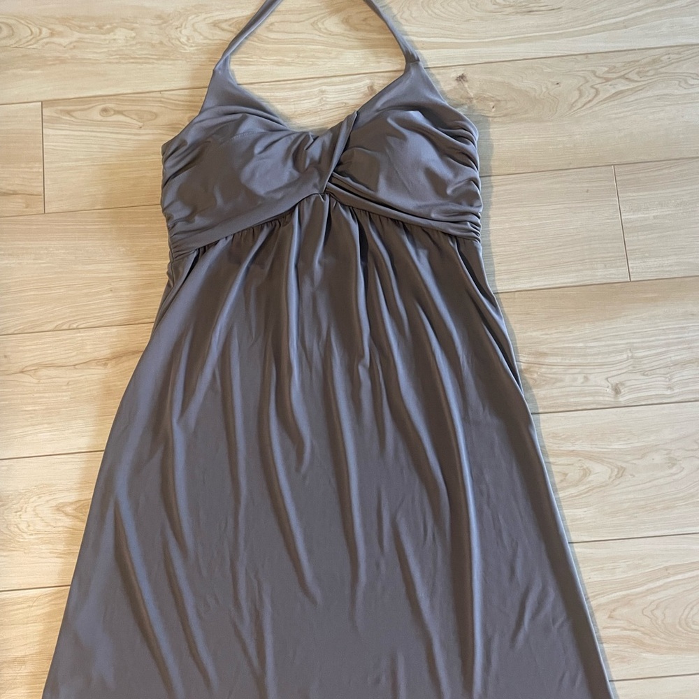 Tommy Bahama Taupe Halter Mini Dress